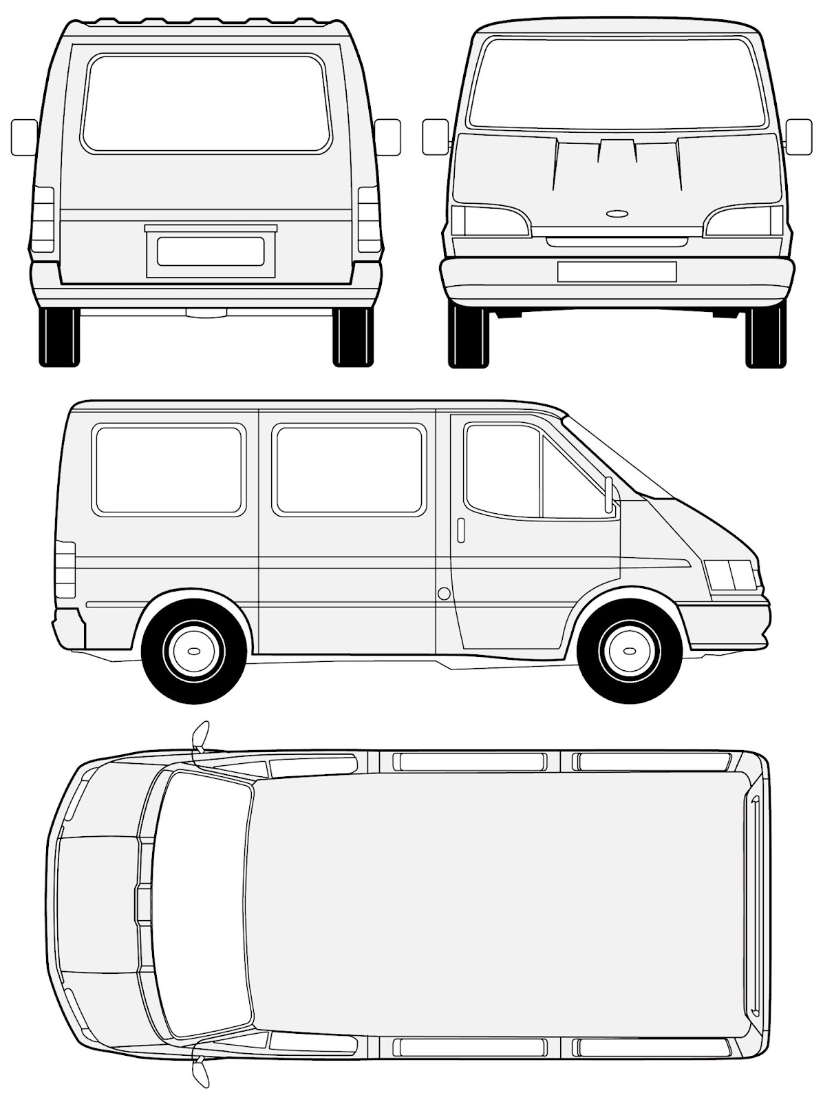 Ford Transit 1994 сбоку van